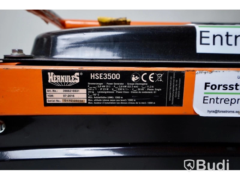 Elverk Hercules HSE3500